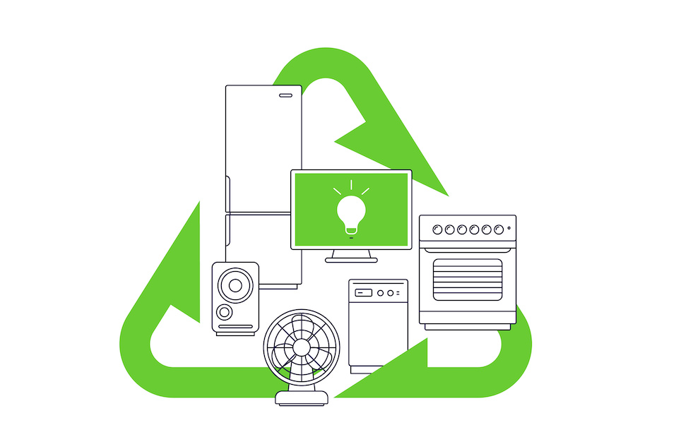 Infographic showing how to recycle an old TV